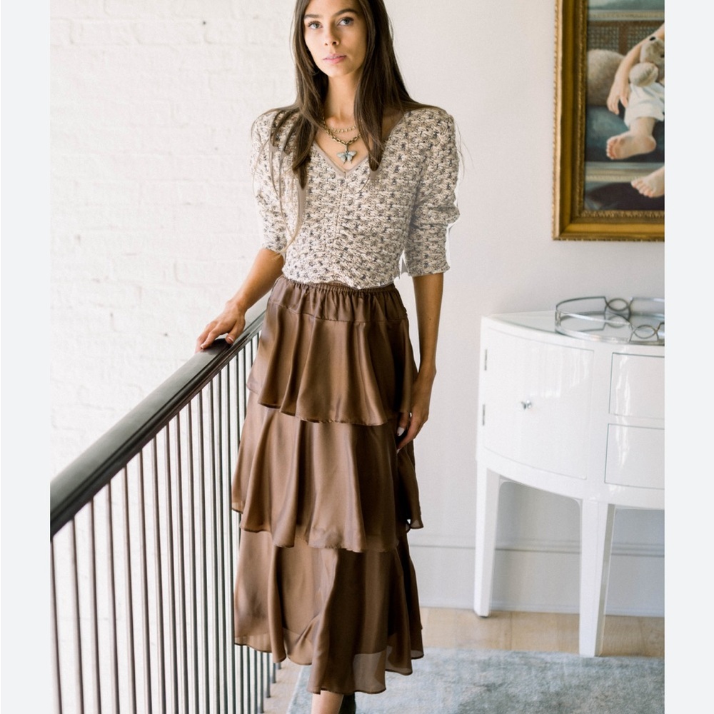 Brown ruffle SHUG skirt